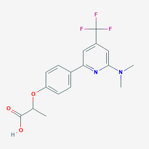 molecular formula C17H17F3N2O3 B1401828 2-[4-(6-Dimethylamino-4-trifluoromethyl-pyridin-2-yl)-phenoxy]-propionic acid CAS No. 1311278-50-8