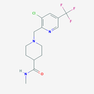 molecular formula C14H17ClF3N3O B1401831 1-(3-氯-5-三氟甲基-吡啶-2-基甲基)-哌啶-4-羧酸甲基酰胺 CAS No. 1311279-19-2
