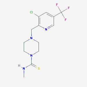 molecular formula C13H16ClF3N4S B1401832 4-(3-Chloro-5-trifluoromethyl-pyridin-2-ylmethyl)-piperazine-1-carbothioic acid methylamide CAS No. 1311278-41-7