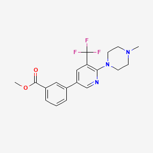 molecular formula C19H20F3N3O2 B1401834 3-[6-(4-Methyl-piperazin-1-yl)-5-trifluoromethyl-pyridin-3-yl]-benzoic acid methyl ester CAS No. 1311278-77-9