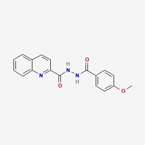 molecular formula C18H15N3O3 B14018353 N'-(4-methoxybenzoyl)quinoline-2-carbohydrazide CAS No. 782469-25-4