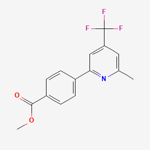 molecular formula C15H12F3NO2 B1401836 Methyl 4-[6-methyl-4-(trifluoromethyl)-2-pyridyl]benzoate CAS No. 1311278-62-2