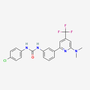 molecular formula C21H18ClF3N4O B1401837 1-(4-氯苯基)-3-[3-(6-二甲基氨基-4-三氟甲基吡啶-2-基)-苯基]-脲 CAS No. 1311280-16-6