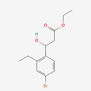 molecular formula C13H17BrO3 B14018381 Ethyl 3-(4-bromo-2-ethylphenyl)-3-hydroxypropanoate 