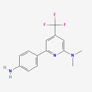 molecular formula C14H14F3N3 B1401842 [6-(4-氨基苯基)-4-三氟甲基吡啶-2-基]-二甲胺 CAS No. 1311278-01-9