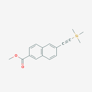 molecular formula C17H18O2Si B14018427 Methyl 6-[2-(trimethylsilyl)ethynyl]naphthalene-2-carboxylate 