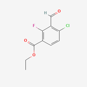 molecular formula C10H8ClFO3 B14018436 Ethyl 4-chloro-2-fluoro-3-formylbenzoate 