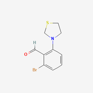 molecular formula C10H10BrNOS B1401846 2-Bromo-6-(thiazolidin-3-yl)benzaldehyde CAS No. 1707580-92-4
