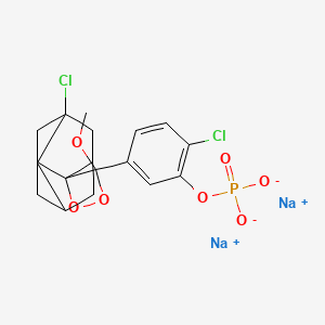 molecular formula C18H19Cl2Na2O7P B14018489 Sodium 2-chloro-5-(5-chloro-4'-methoxyspiro[adamantane-2,3'-[1,2]dioxetan]-4'-yl)phenyl phosphate 