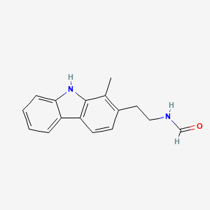 molecular formula C16H16N2O B14018497 n-[2-(1-Methyl-9h-carbazol-2-yl)ethyl]formamide CAS No. 5610-75-3