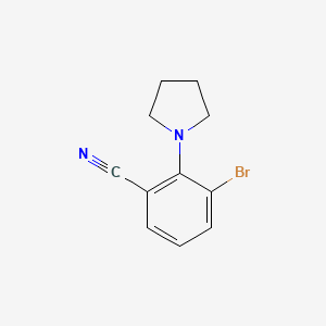 molecular formula C11H11BrN2 B1401852 3-Bromo-2-(pyrrolidin-1-yl)benzonitrile CAS No. 1707572-74-4
