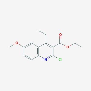 molecular formula C15H16ClNO3 B14018547 Ethyl 2-chloro-4-ethyl-6-methoxyquinoline-3-carboxylate 