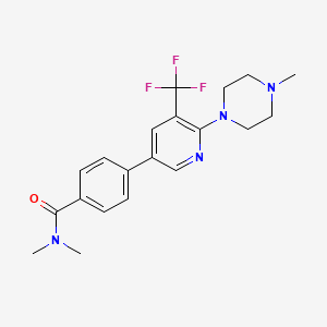 molecular formula C20H23F3N4O B1401855 N,N-二甲基-4-[6-(4-甲基哌嗪-1-基)-5-三氟甲基吡啶-3-基]-苯甲酰胺 CAS No. 1311279-05-6