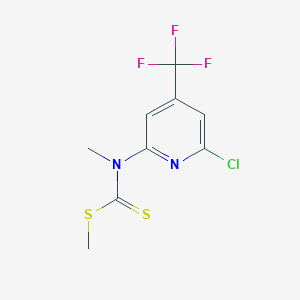 molecular formula C9H8ClF3N2S2 B1401858 (6-Chloro-4-trifluoromethyl-pyridin-2-yl)-methyl-dithiocarbamic acid methyl ester CAS No. 1311279-27-2
