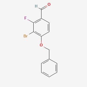 molecular formula C14H10BrFO2 B14018586 4-(Benzyloxy)-3-bromo-2-fluorobenzaldehyde 