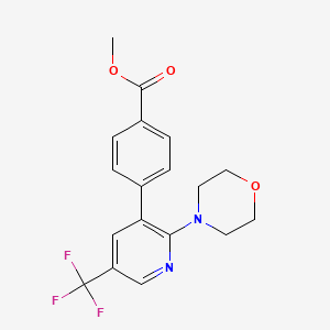 molecular formula C18H17F3N2O3 B1401859 4-(2-Morpholin-4-yl-5-trifluoromethyl-pyridin-3-yl)-benzoic acid methyl ester CAS No. 1311278-65-5