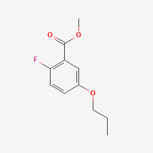 molecular formula C11H13FO3 B14018599 Methyl 2-fluoro-5-propoxybenzoate 
