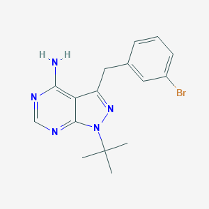 molecular formula C16H18BrN5 B140186 3-(3-Bromobenzyl)-1-Tert-Butyl-1h-Pyrazolo[3,4-D]pyrimidin-4-Amine CAS No. 956025-99-3