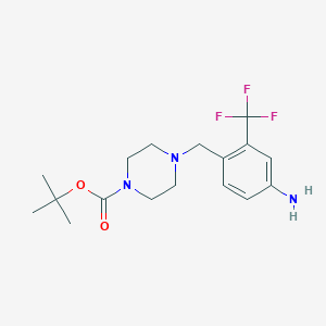 molecular formula C17H24F3N3O2 B14018619 Tert-butyl 4-(4-amino-2-(trifluoromethyl)benzyl)piperazine-1-carboxylate 