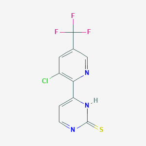 molecular formula C10H5ClF3N3S B1401862 4-(3-Chloro-5-trifluoromethyl-pyridin-2-yl)-pyrimidine-2-thiol CAS No. 1311278-19-9
