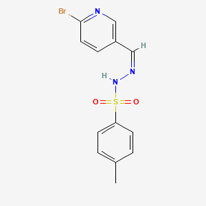 molecular formula C13H12BrN3O2S B14018659 N-[(Z)-(6-bromopyridin-3-yl)methylideneamino]-4-methylbenzenesulfonamide 