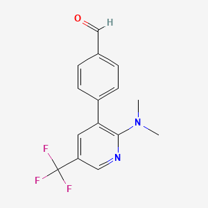 molecular formula C15H13F3N2O B1401868 4-(2-(Dimethylamino)-5-(trifluoromethyl)pyridin-3-yl)benzaldehyde CAS No. 1311279-13-6
