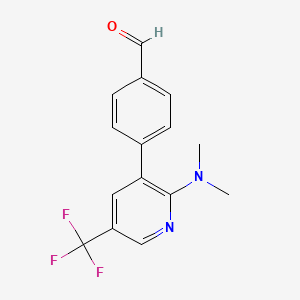 molecular formula C15H13F3N2O B1401868 4-(2-二甲氨基-5-三氟甲基-吡啶-3-基)-苯甲醛 CAS No. 1311279-13-6