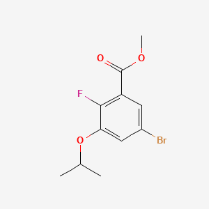 molecular formula C11H12BrFO3 B14018718 Methyl 5-bromo-2-fluoro-3-isopropoxybenzoate 
