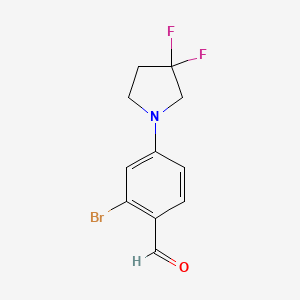 molecular formula C11H10BrF2NO B1401876 2-Bromo-4-(3,3-difluoropyrrolidin-1-yl)benzaldehyde CAS No. 1779130-57-2