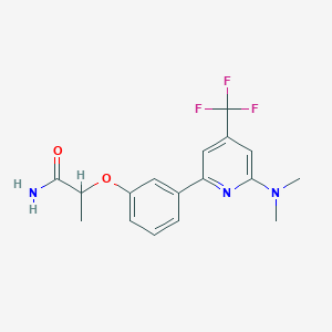 molecular formula C17H18F3N3O2 B1401878 2-[3-(6-Dimethylamino-4-trifluoromethyl-pyridin-2-yl)-phenoxy]-propionamide CAS No. 1311279-34-1