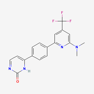 molecular formula C18H15F3N4O B1401881 4-[4-(6-Dimethylamino-4-trifluoromethyl-pyridin-2-yl)-phenyl]-pyrimidin-2-ol CAS No. 1311279-78-3