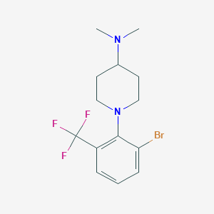 molecular formula C14H18BrF3N2 B1401883 1-(2-bromo-6-(trifluoromethyl)phenyl)-N,N-dimethylpiperidin-4-amine CAS No. 1713160-28-1