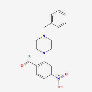 molecular formula C18H19N3O3 B1401885 2-(4-Benzylpiperazin-1-yl)-4-nitrobenzaldehyde CAS No. 1774893-43-4
