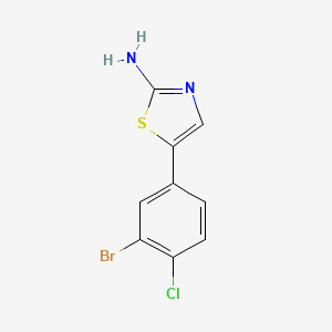 molecular formula C9H6BrClN2S B14018877 5-(3-Bromo-4-chlorophenyl)thiazol-2-amine 