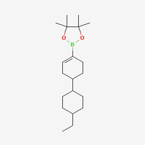 molecular formula C20H35BO2 B14018960 trans-2-[4-(4-Ethylcyclohexyl)cyclohexen-1-yl]-4,4,5,5-tetramethyl-1,3,2-dioxaborolane 