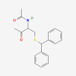molecular formula C19H21NO2S B14018964 N-{1-[(Diphenylmethyl)sulfanyl]-3-oxobutan-2-yl}acetamide CAS No. 63892-73-9