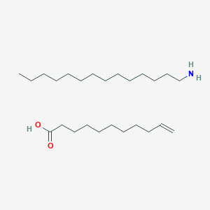 molecular formula C25H51NO2 B14019028 Tetradecan-1-amine; undec-10-enoic acid CAS No. 68046-91-3