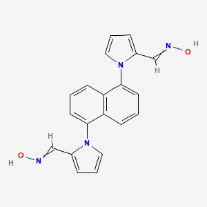 molecular formula C20H16N4O2 B14019041 N-[[1-[5-[2-(hydroxyiminomethyl)pyrrol-1-yl]naphthalen-1-yl]pyrrol-2-yl]methylidene]hydroxylamine CAS No. 53414-03-2