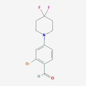 molecular formula C12H12BrF2NO B1401905 2-Bromo-4-(4,4-difluoropiperidin-1-yl)benzaldehyde CAS No. 1779118-42-1