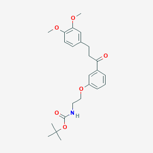 molecular formula C24H31NO6 B14019067 tert-butyl N-[2-[3-[3-(3,4-dimethoxyphenyl)propanoyl]phenoxy]ethyl]carbamate 