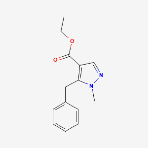 molecular formula C14H16N2O2 B14019069 Ethyl 5-benzyl-1-methyl-1H-pyrazole-4-carboxylate 