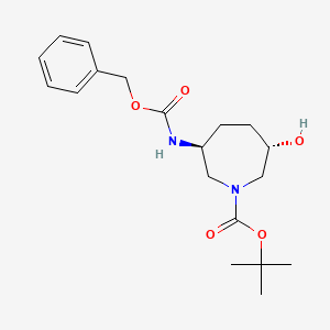 molecular formula C19H28N2O5 B14019134 tert-butyl (3S,6S)-3-{[(benzyloxy)carbonyl]amino}-6-hydroxyazepane-1-carboxylate 