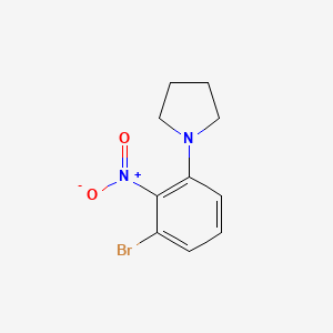 B1401919 6-Bromo-2-(pyrrolidin-1-yl)nitrobenzene CAS No. 1707604-80-5