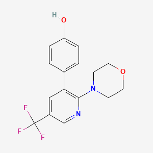 molecular formula C16H15F3N2O2 B1401921 4-(2-Morpholin-4-yl-5-trifluoromethyl-pyridin-3-yl)-phenol CAS No. 1311278-26-8