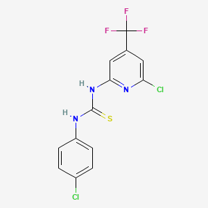 molecular formula C13H8Cl2F3N3S B1401923 1-(4-Chloro-phenyl)-3-(6-chloro-4-trifluoromethyl-pyridin-2-yl)-thiourea CAS No. 1311279-95-4