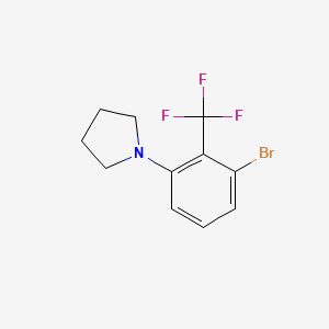 molecular formula C11H11BrF3N B1401928 1-(3-Bromo-2-(trifluoromethyl)phenyl)pyrrolidine CAS No. 1779122-19-8