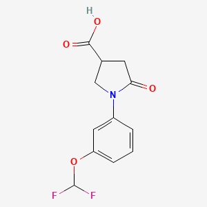 molecular formula C12H11F2NO4 B1401930 1-[3-(Difluoromethoxy)phenyl]-5-oxopyrrolidine-3-carboxylic acid CAS No. 1246967-17-8