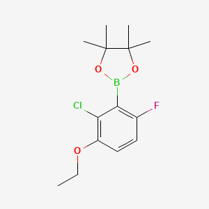 molecular formula C14H19BClFO3 B14019314 2-(2-Chloro-3-ethoxy-6-fluorophenyl)-4,4,5,5-tetramethyl-1,3,2-dioxaborolane 
