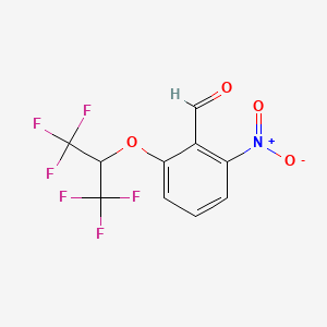 molecular formula C10H5F6NO4 B1401937 2-(1,1,1,3,3,3-Hexafluoropropan-2-yloxy)-6-nitrobenzaldehyde CAS No. 1774893-68-3
