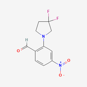 molecular formula C11H10F2N2O3 B1401938 2-(3,3-Difluoropyrrolidin-1-yl)-4-nitrobenzaldehyde CAS No. 1713163-01-9